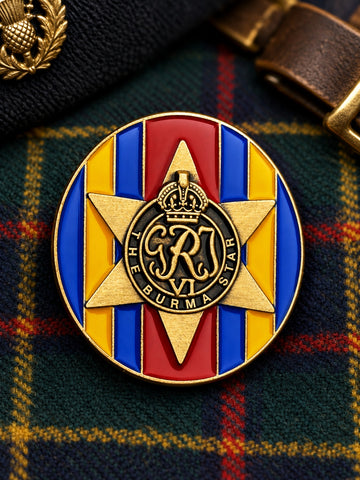 Burma Star Campaign Medal Ribbon Colours Lapel Pin