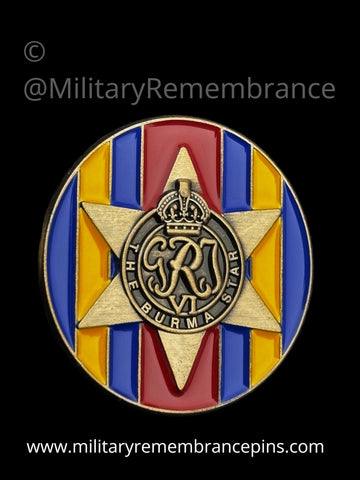 Burma Star Campaign Medal Ribbon Colours Lapel Pin