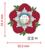 Hereford & Worcester Fire & Rescue Service Remembrance Flower Lapel Pin