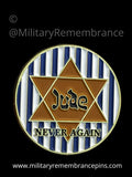 Jude Star Of David Never Again Colours Lapel Pin