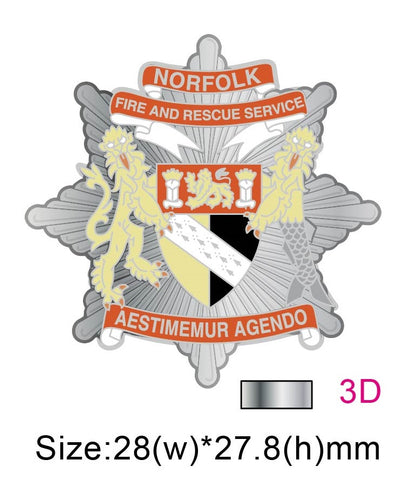 Norfolk Fire & Rescue Service NFRS Crest Lapel Pin