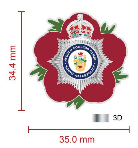 North Wales Police KC Remembrance Flower Lapel Pin