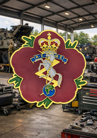 Royal Electrical Mechanical Engineers Remembrance Flower Lapel Pin