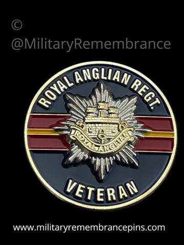 Royal Anglian Regiment Veteran Colours Lapel Pin