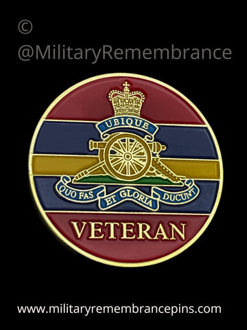 Royal Artillery RA Veteran 3 colour Lapel Pin
