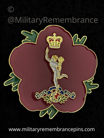 Royal Corps of Signals Remembrance Flower Lapel Pin