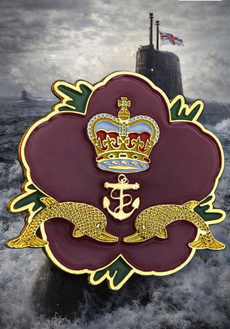 HM Submariners Royal Navy Remembrance Flower Lapel Pin