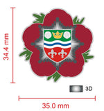 Humberside Fire & Rescue Service Remembrance Flower Lapel Pin