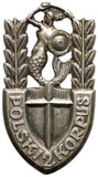 Polski 2 Corpus (Poland) Remembrance Flower Lapel Pin