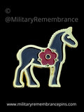 Poppy Horse Black Remembering Horses Lapel Pin