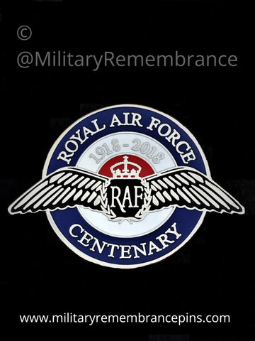 Royal Air Force Centenary 100 Years Round Colours Lapel Pin