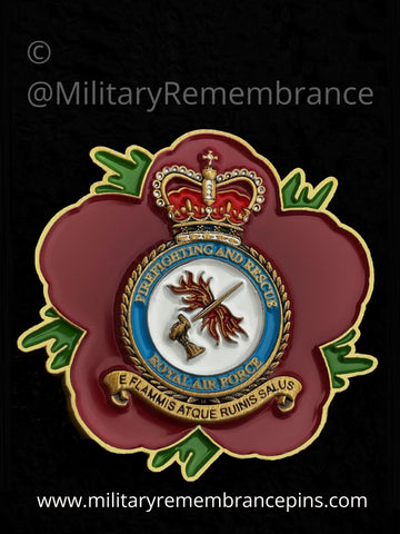 Royal Air Force Fire Service Remembrance Flower Lapel Pin