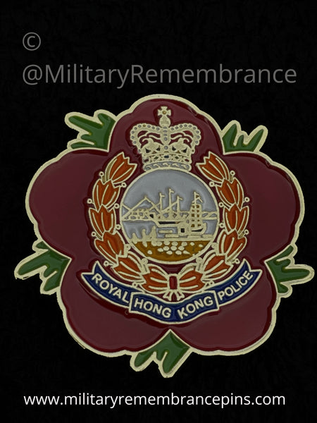 Royal Hong Kong Police RHKP Remembrance Flower Lapel Pin – Military ...