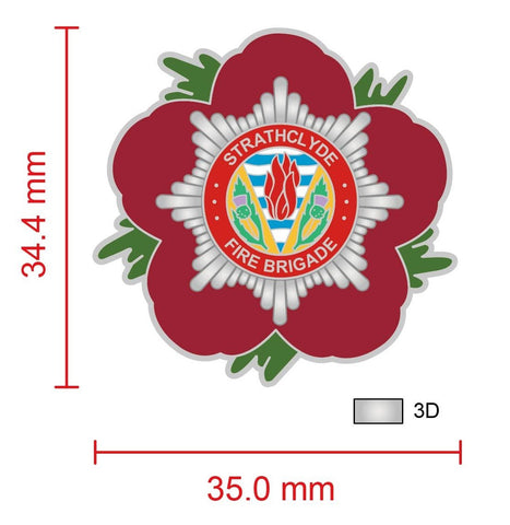 Strathclyde Fire Service Remembrance Flower Lapel Pin